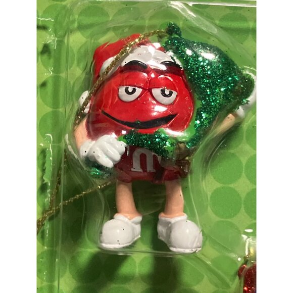 M&M Christmas Ornament Set By Kurt S. Adler 5 Piece Holiday Decoration - Picture 2 of 12